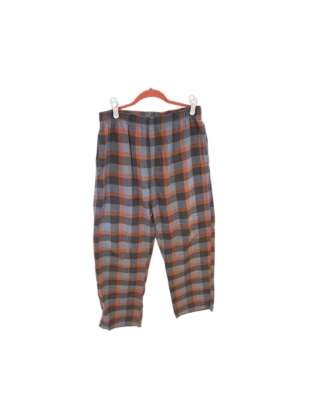 Woolrich Orange and Gray Plaid Elastic-Waist Jogger Pants
